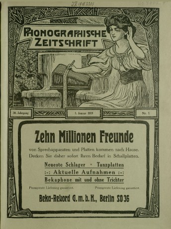 Titulka časopisu Phonographische Zeitschrift z 1. januára 1919