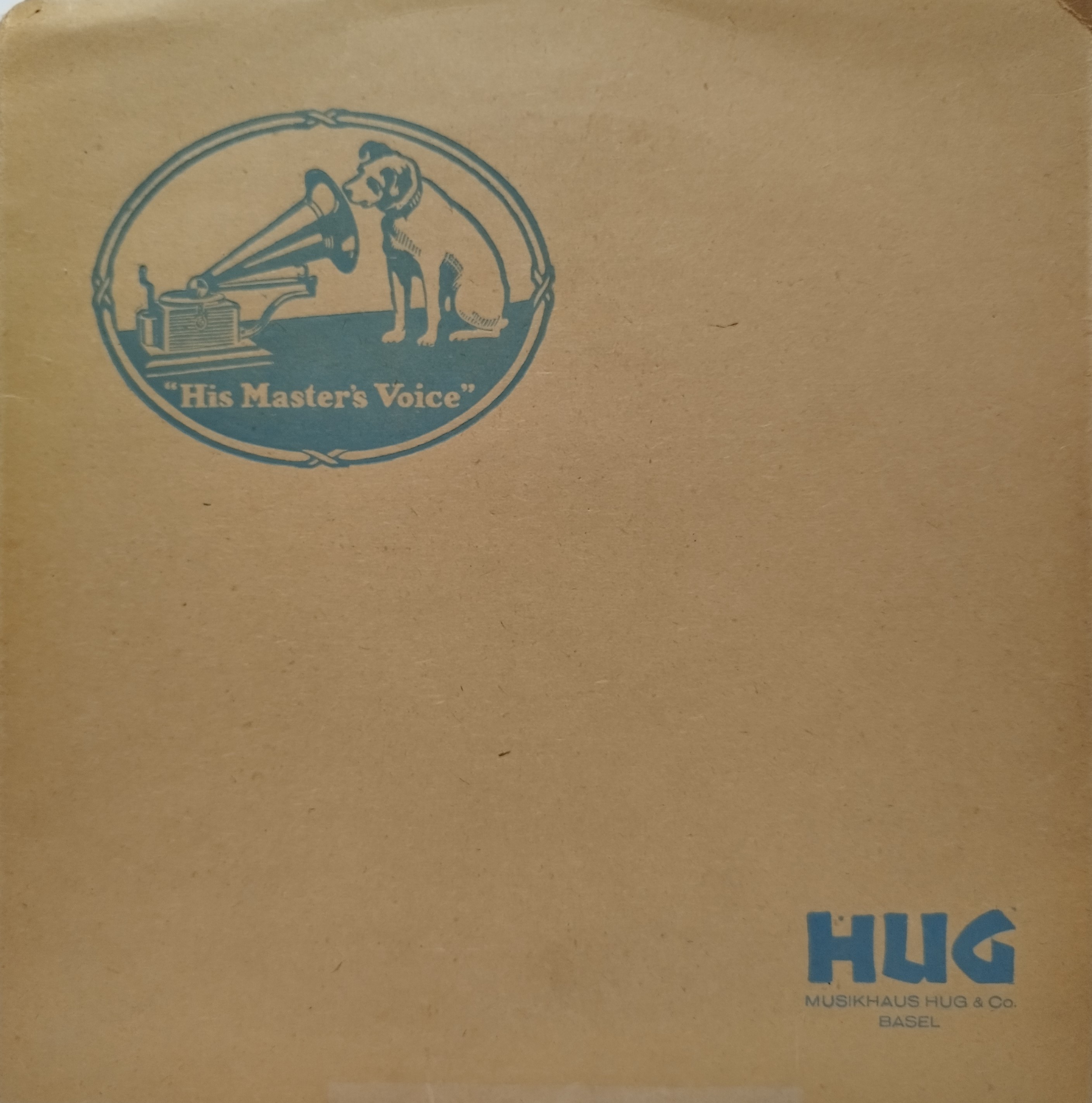 His Master's Voice - obal predajcu Musikhaus HUG @ Co. Basel v Bazilej