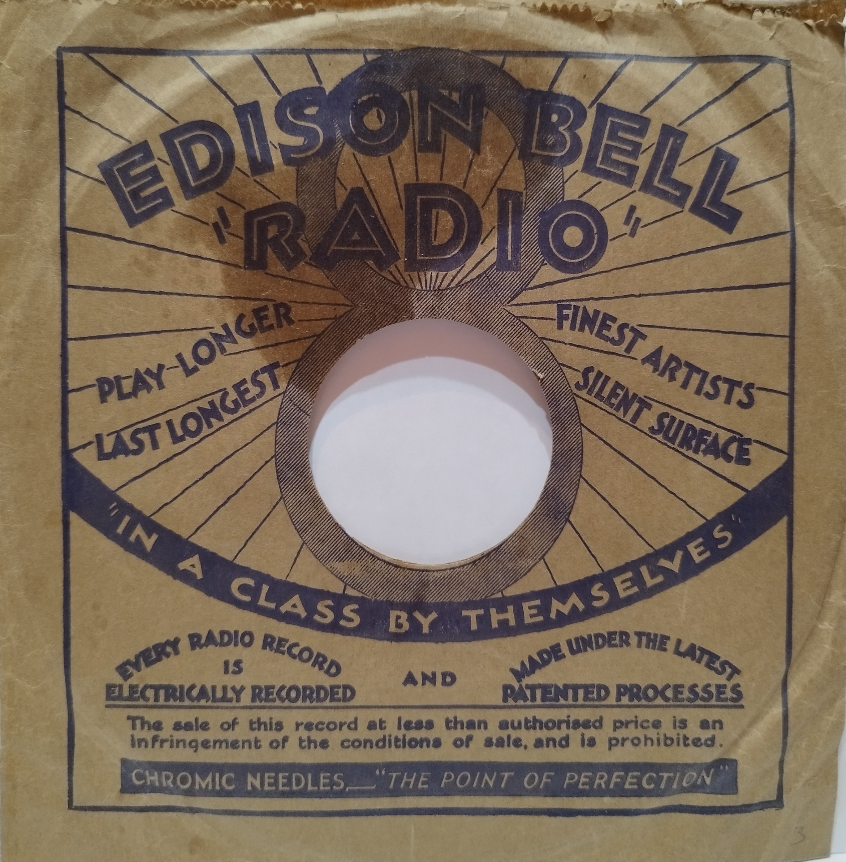 Edison Bell Radio - obal z roku 1928 vyrobený v Anglicku, druhá strana