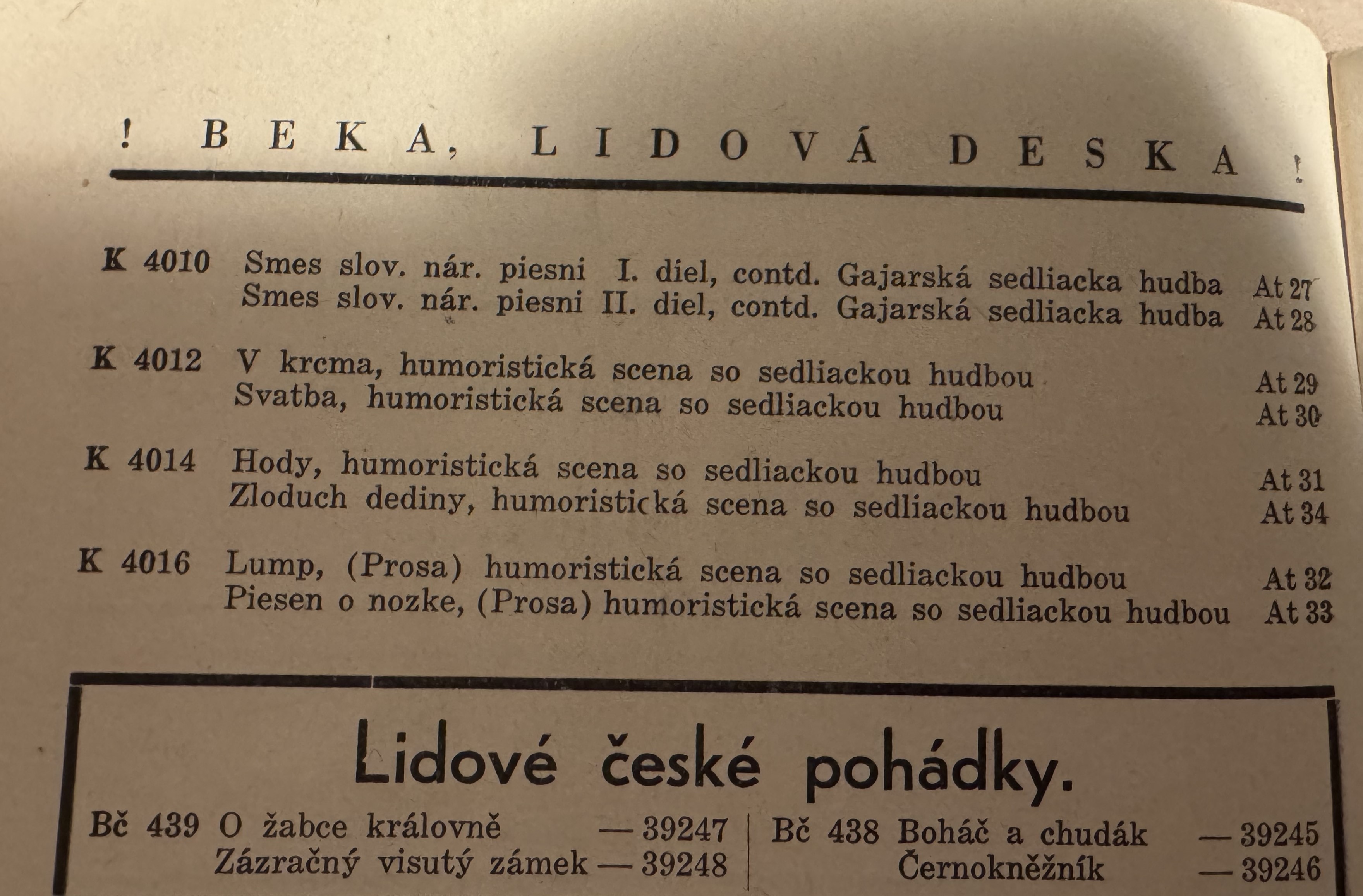 Katalóg platní Parlophon - Beka z roku 1930, strana 12
