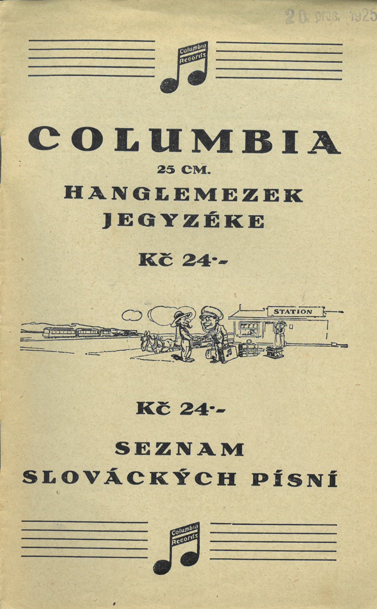 Columbia Seznam slováckých písní 1925