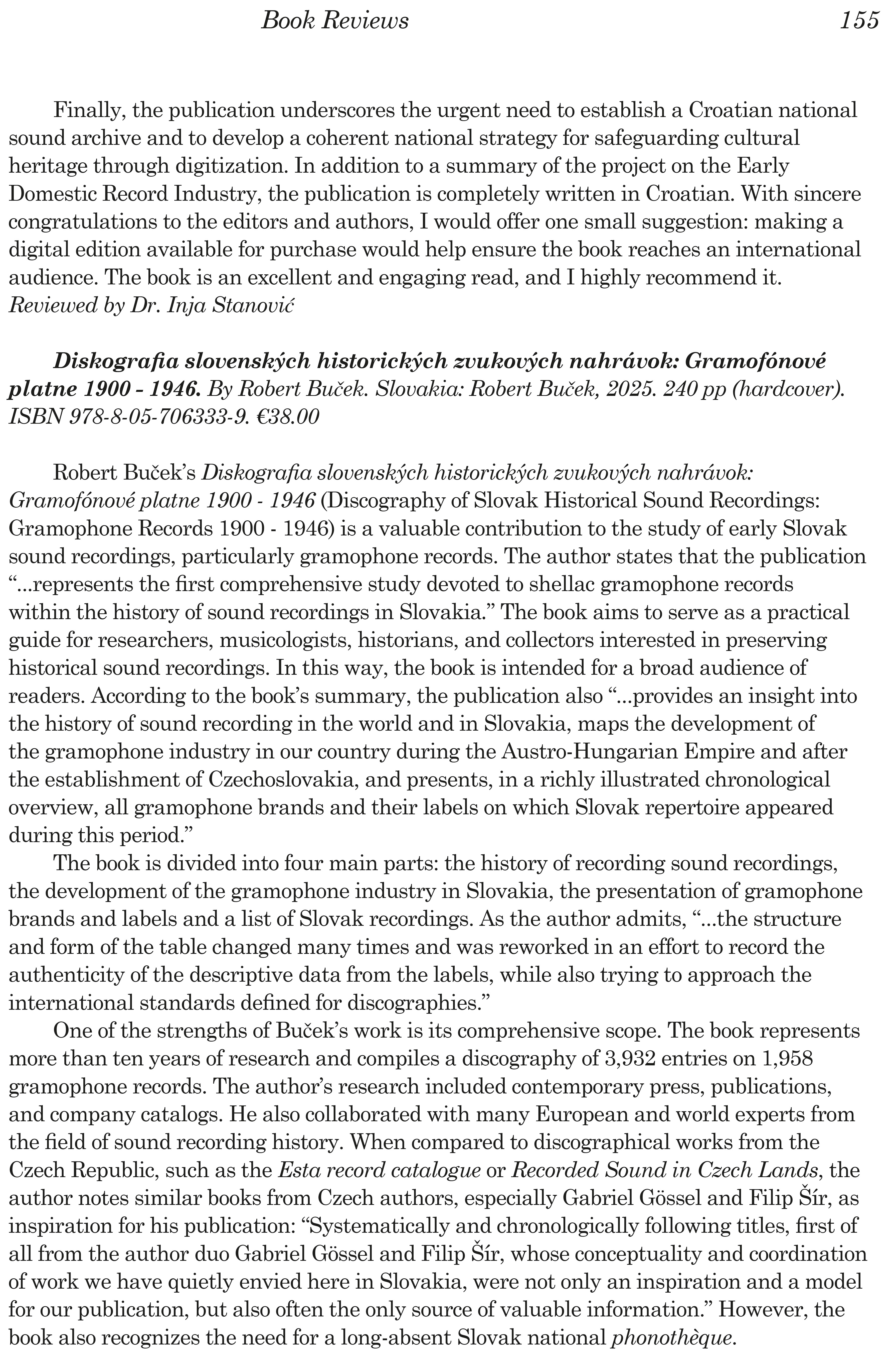 ARSC Journal č. 1, jar  2026, str. 155