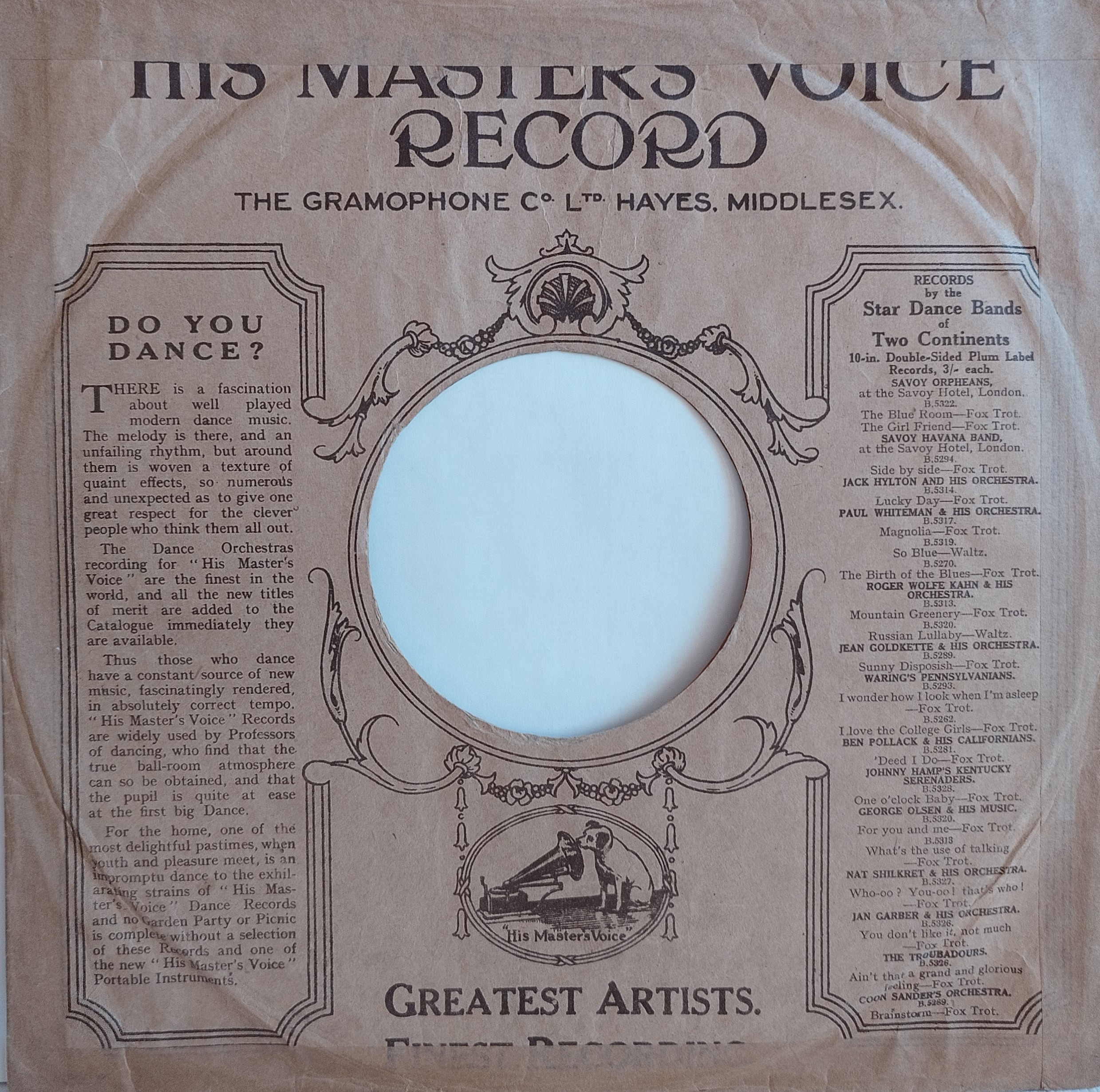 His Master's Voice - obal Listen to the Bass, druhá strana