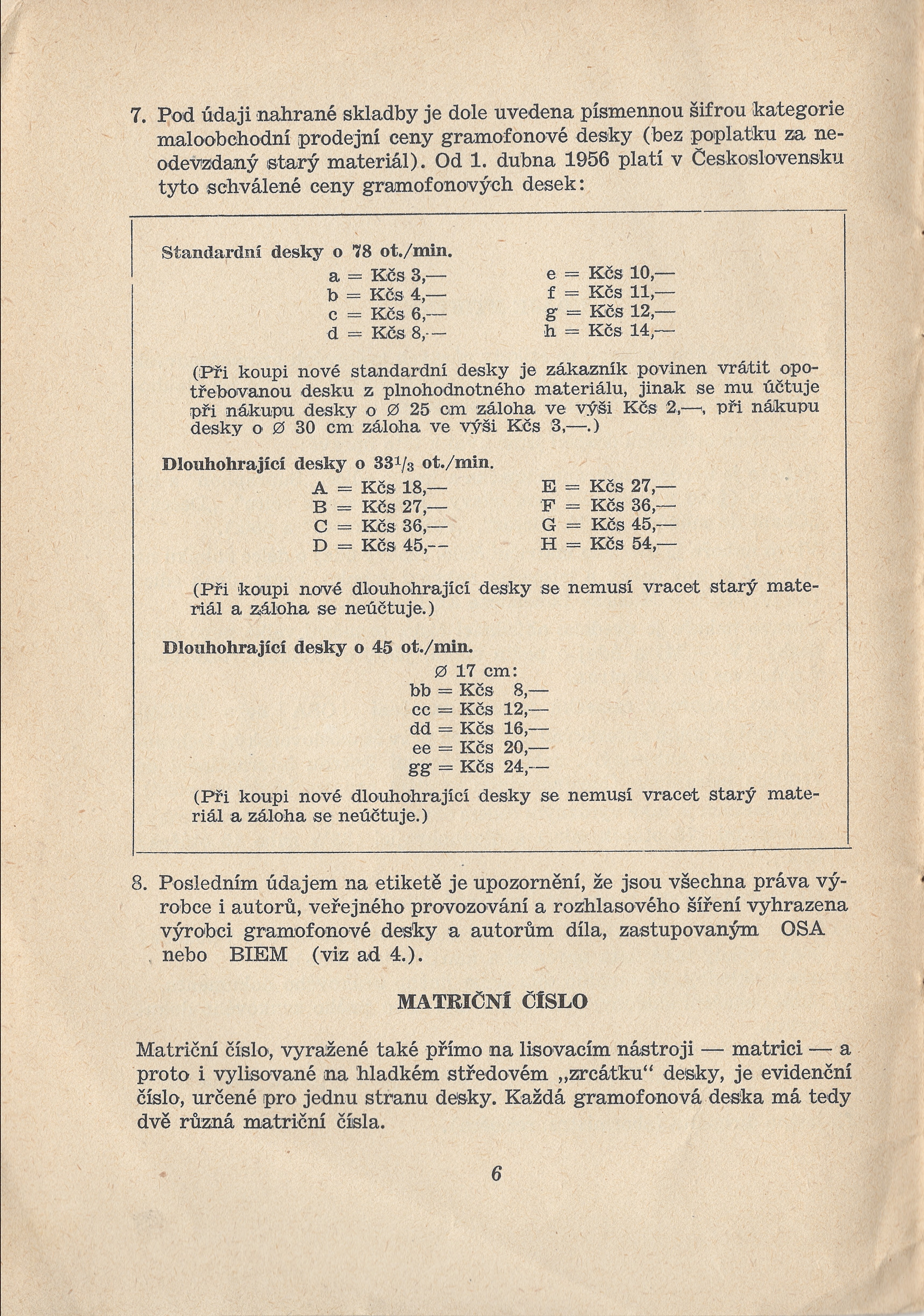 ŠEDA, Jaroslav. Co je na etiketě gramofonové desky (1957) strana 6